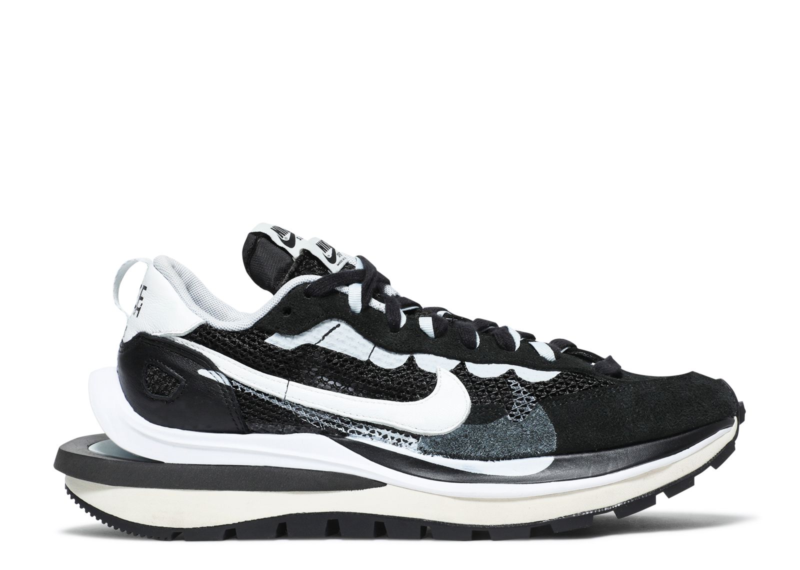 Кроссовки Nike Sacai X Vaporwaffle 'Black White', черный кроссовки nike sacai x vaporwaffle black gum черный