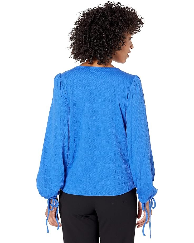 

Топ Vince Camuto Long Tie Sleeve Smocked Knit Top, цвет Aegean Sea