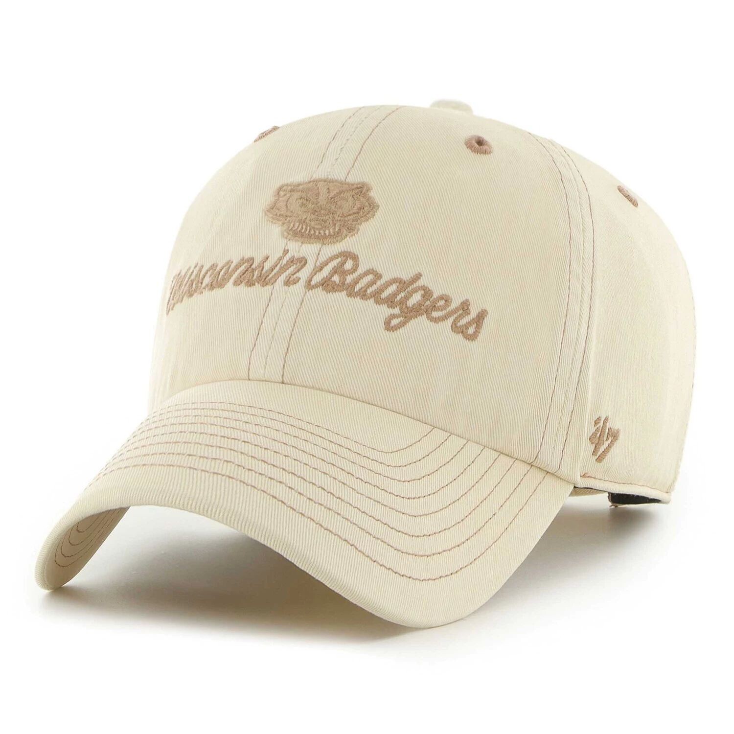 

Женская регулируемая кепка желто-коричневого цвета Wisconsin Badgers Haze Clean Up '47