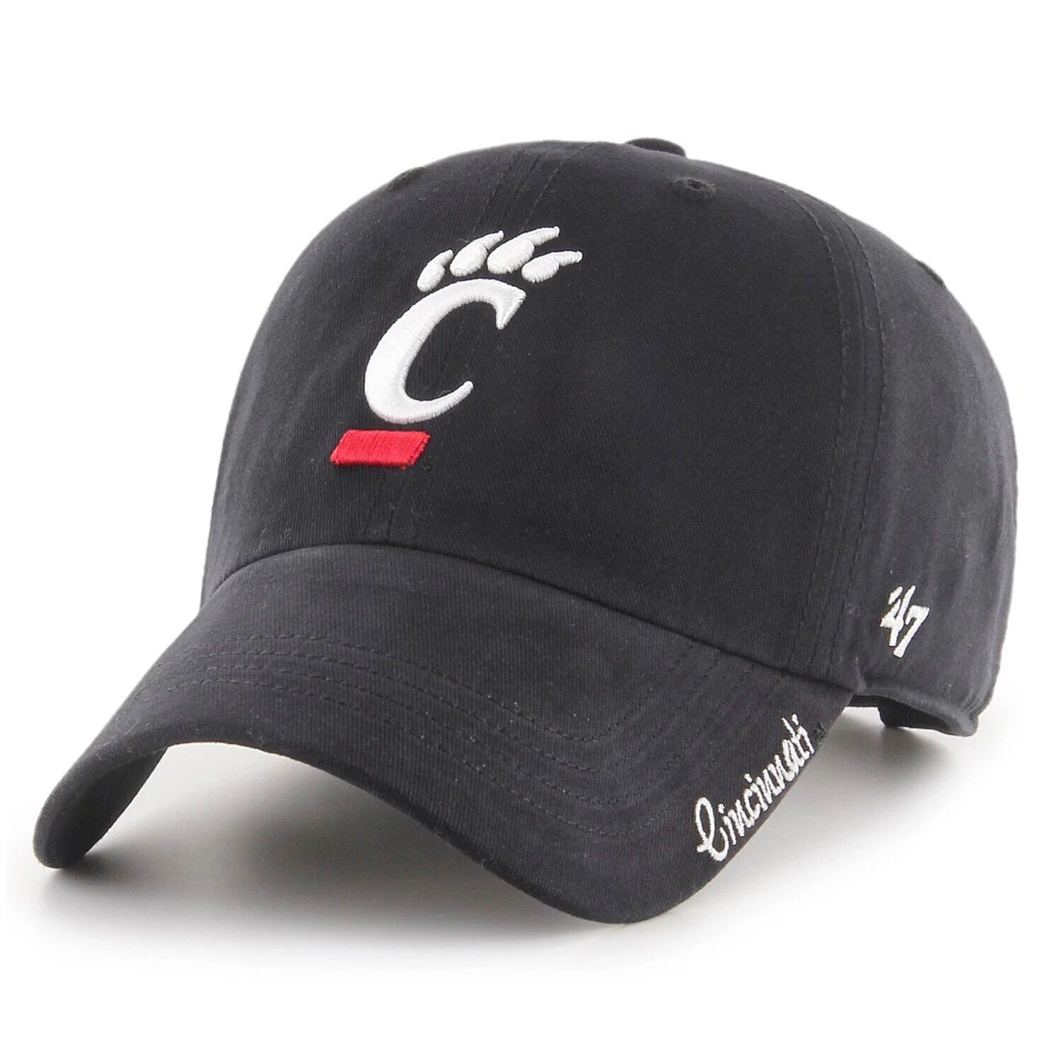 

Женская черная регулируемая кепка с логотипом Cincinnati Bearcats Miata '47