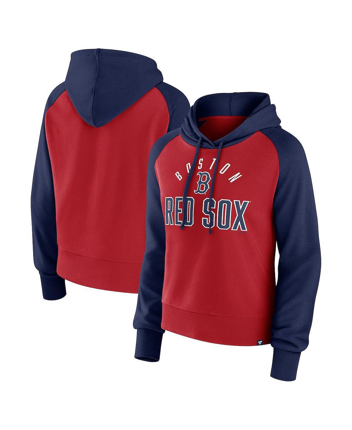 

Женский темно-синий красный пуловер с капюшоном Boston Red Sox Pop Fly с фирменным логотипом Fanatics