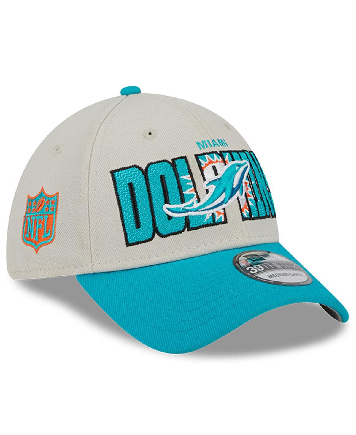 

Мужская гибкая кепка Stone, Aqua Miami Dolphins 2023 NFL Draft 39THIRTY New Era