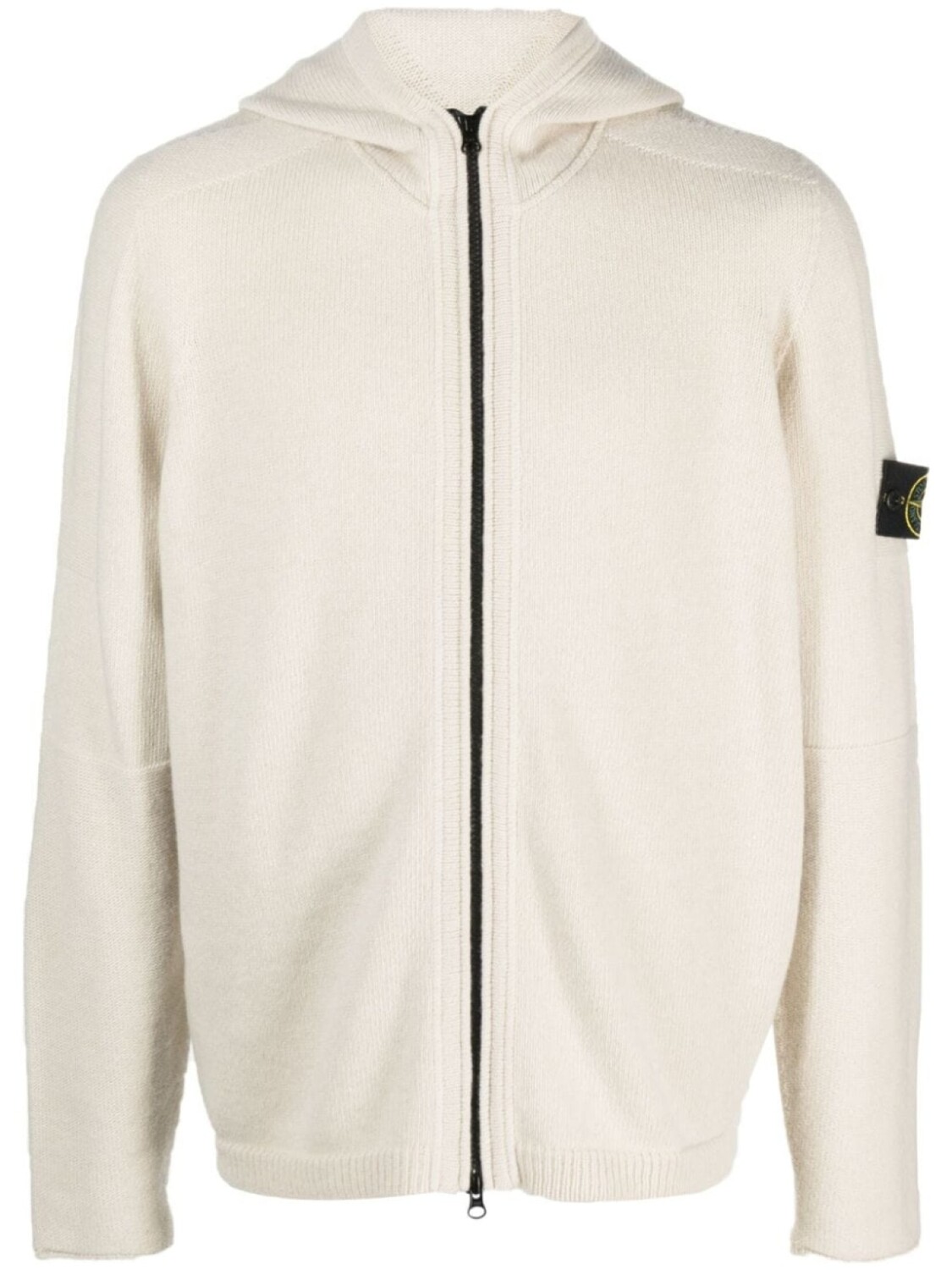 

Stone Island худи на молнии с нашивкой Compass, нейтральный цвет