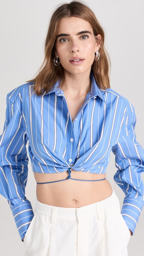 

Блуза Jacquemus La Chemise Plidao, синий
