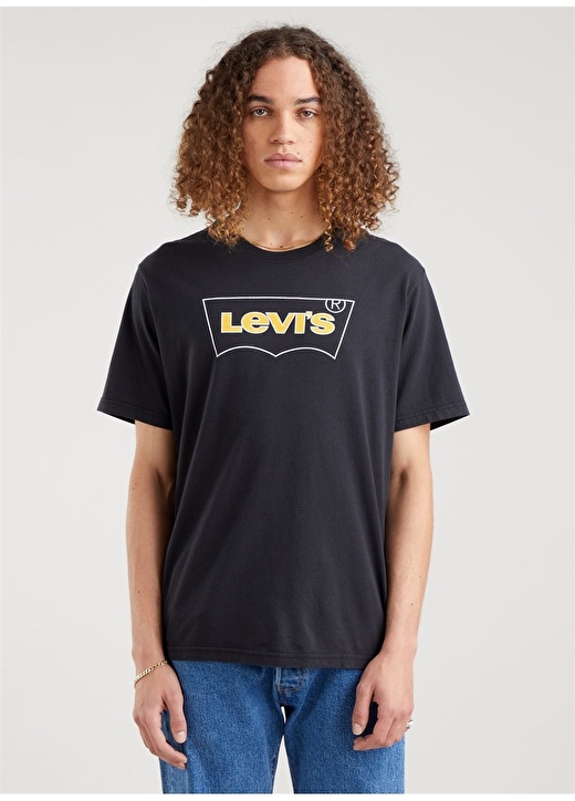 

Футболка свободного крояс круглым вырезом, черная Levis, Черный