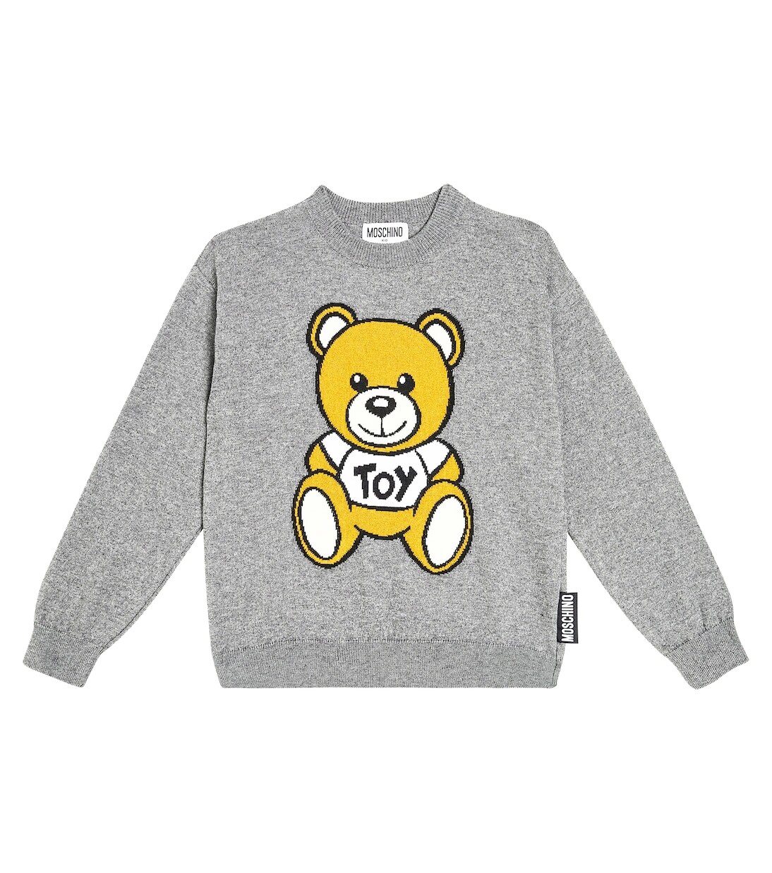 

Свитер teddy bear из хлопка и шерсти Moschino Kids, серый