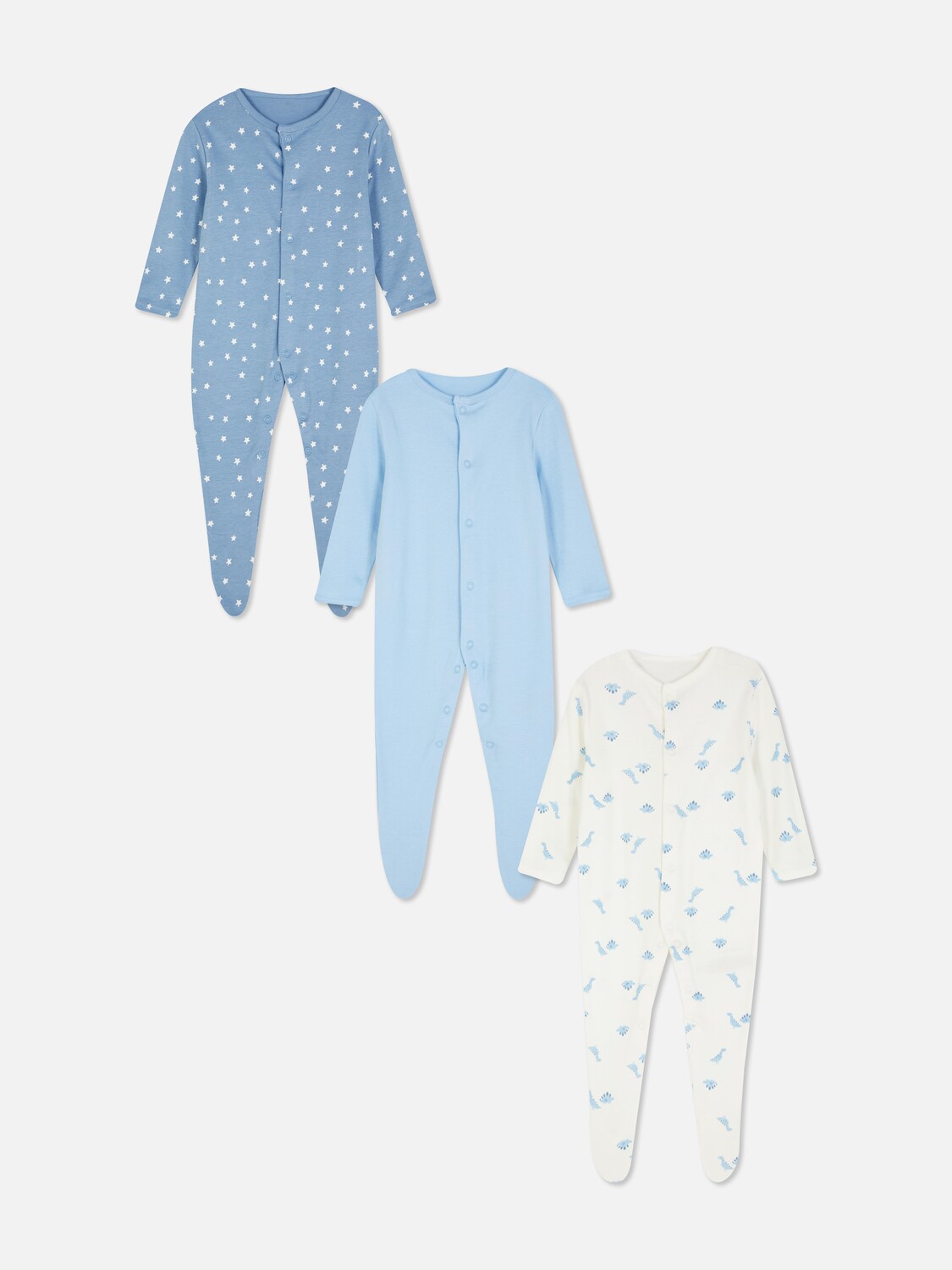 

Комплект из 3 пижам с динозаврами и звездами Primark, синий