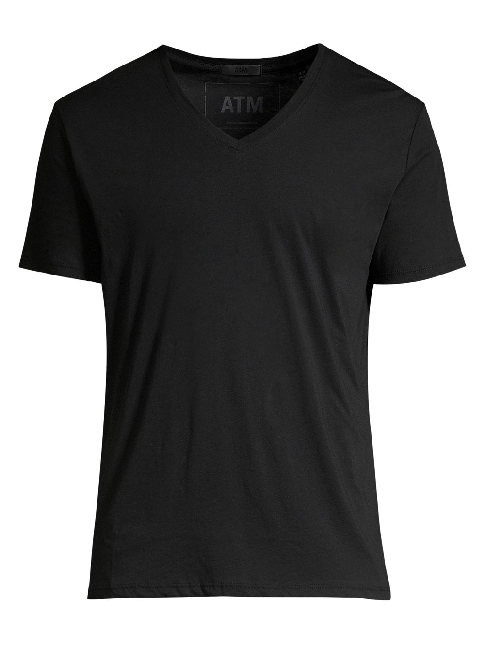 Хлопковая футболка Slim Fit с v-образным вырезом ATM Anthony Thomas Melillo, черный футболка с коротким рукавом и v образным вырезом atm anthony thomas melillo
