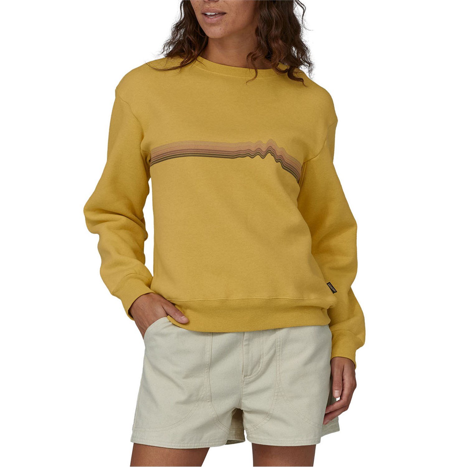 Свитер Patagonia Ridge Rise Stripe Uprisal Crew, цвет Surfboard Yellow свитер lucky brand crew neck sweater цвет tinsel
