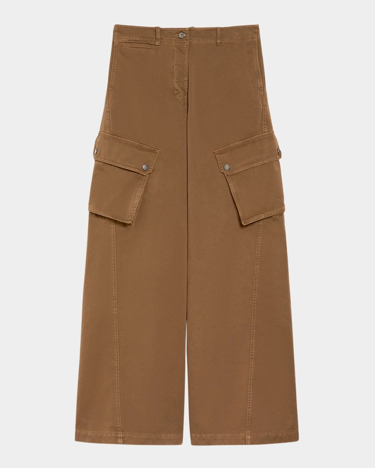 

Широкие хлопковые брюки-карго Elvy Weekend Max Mara, коричневый