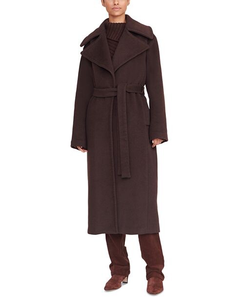 

Пальто Carver с поясом STAUD, цвет Brown