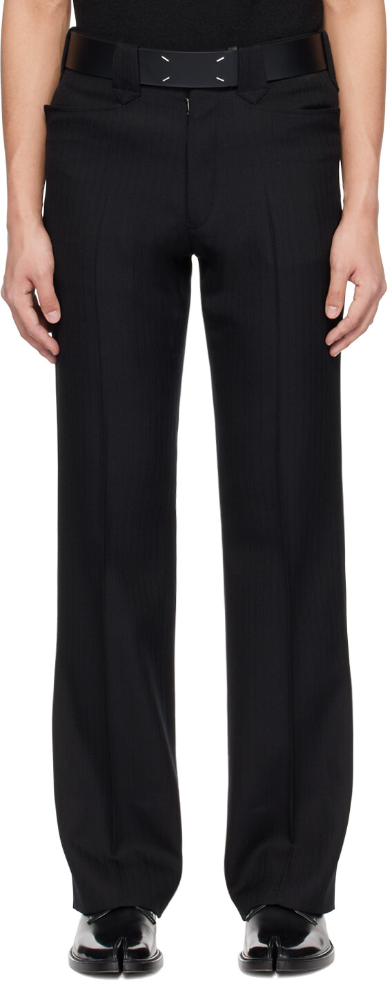 

Черные брюки со складками Maison Margiela, цвет Black