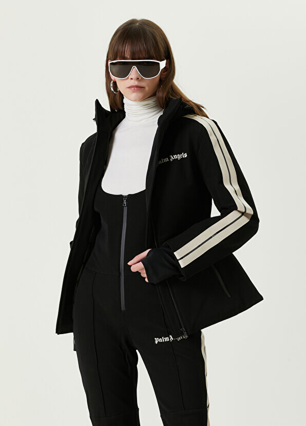 

Черно-белая куртка с капюшоном Palm Angels, Черный