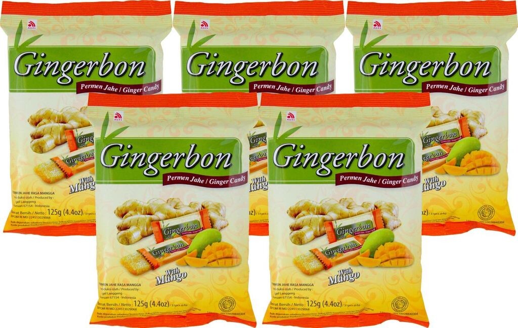 

[5x 125 г] Имбирные конфеты AGEL со вкусом манго / Ginger Candy with Mango Flavor
