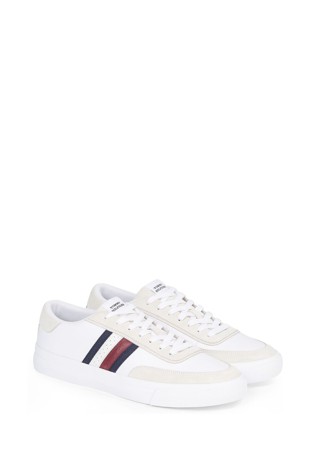 

Полосатые кожаные спортивные кроссовки Tommy Hilfiger, белый