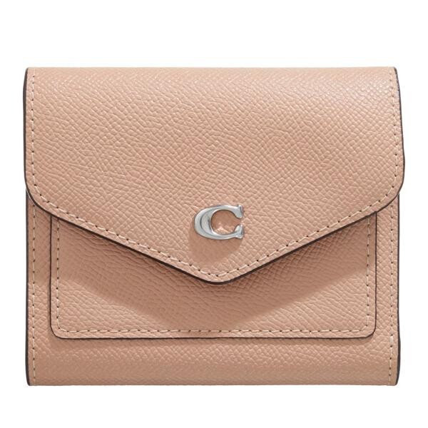 Кошелек crossgrain leather wyn small wallet Coach, бежевый