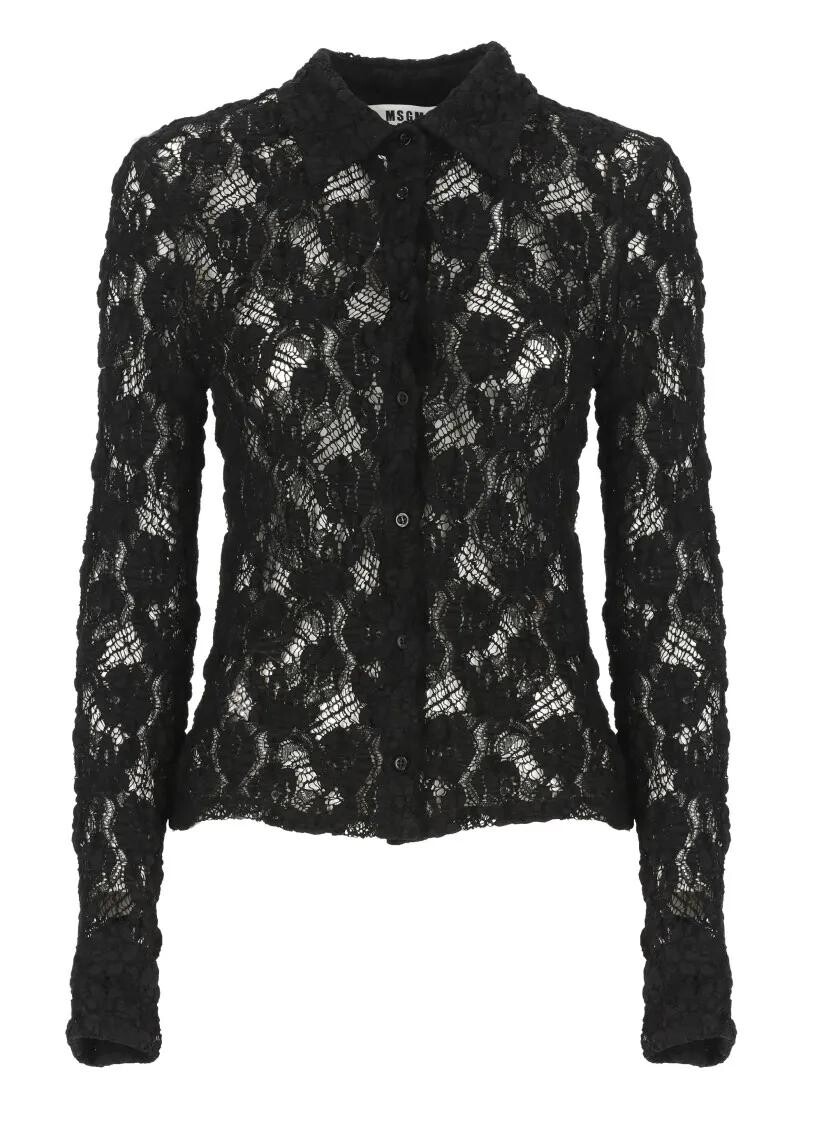 

Кружевная рубашка Msgm, черный