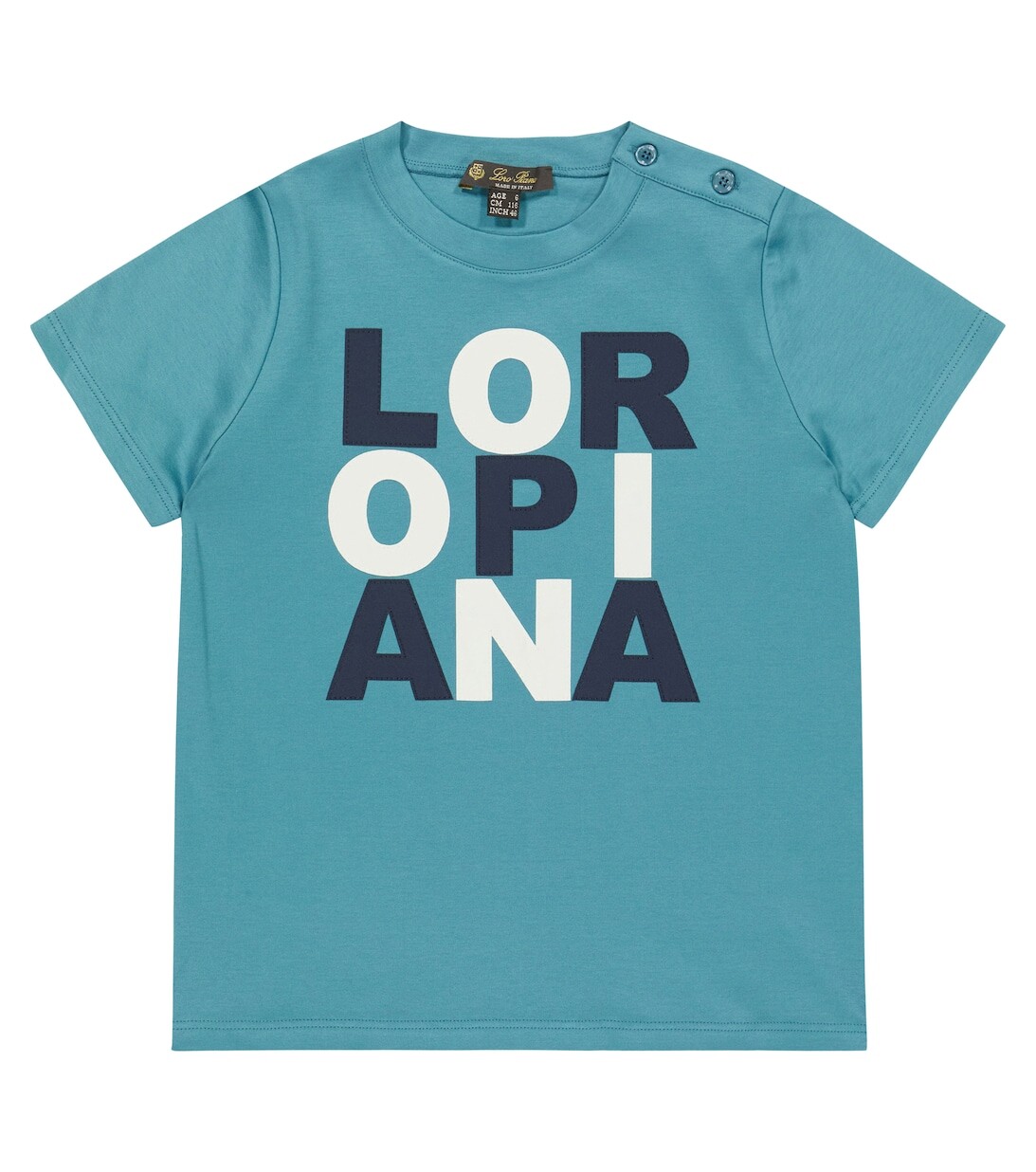 

Футболка из хлопкового джерси с типографикой Loro Piana, разноцветный