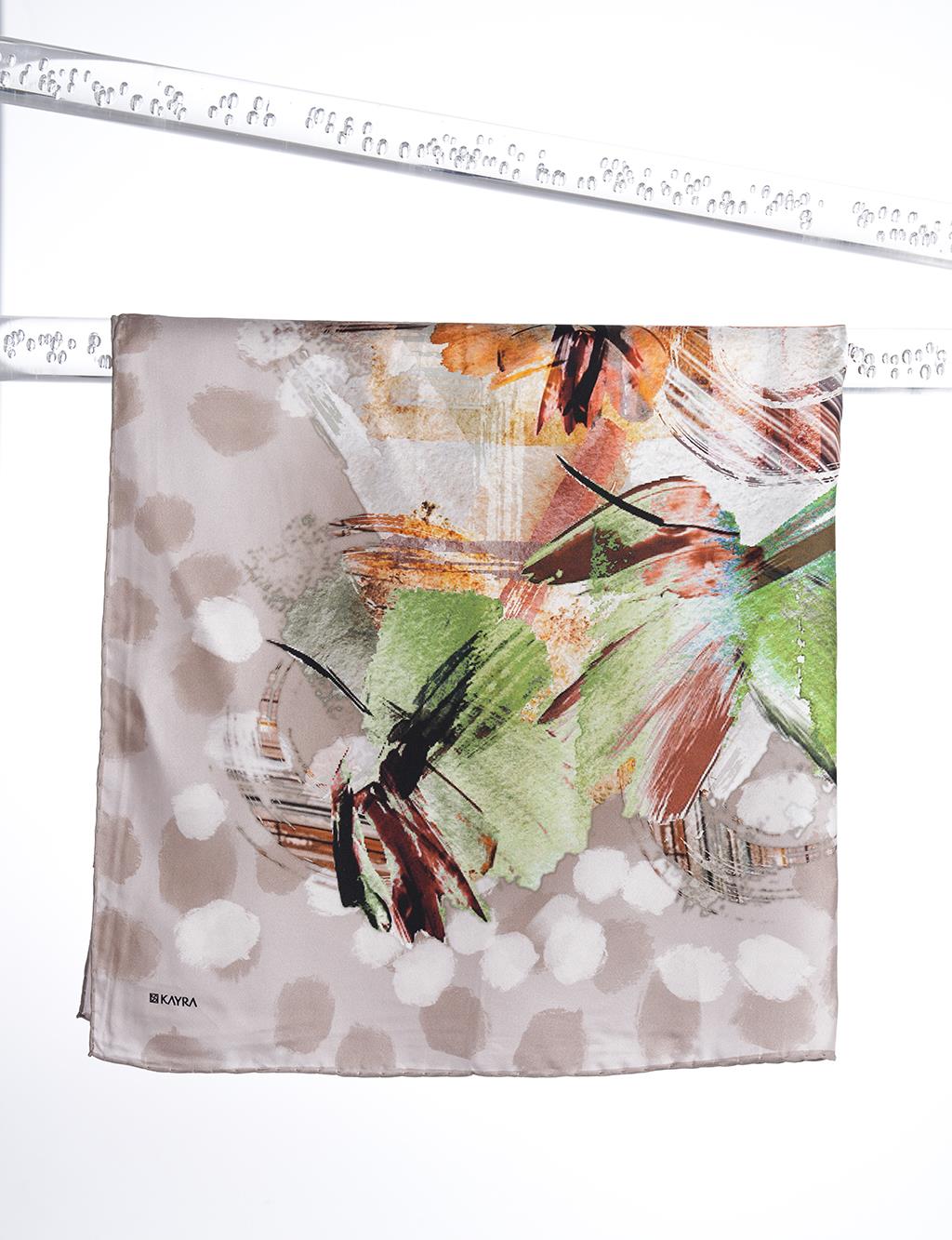 Шарф с Абстрактным Узором Бежевый Kayra плиссированный шарф с абстрактным узором монограммы серый kayra