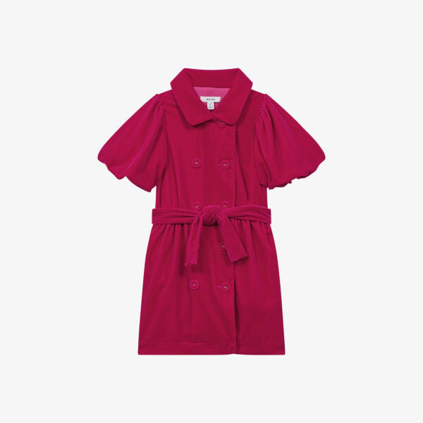 

Нэнси двубортное бархатное платье 9-14 лет Reiss, розовый