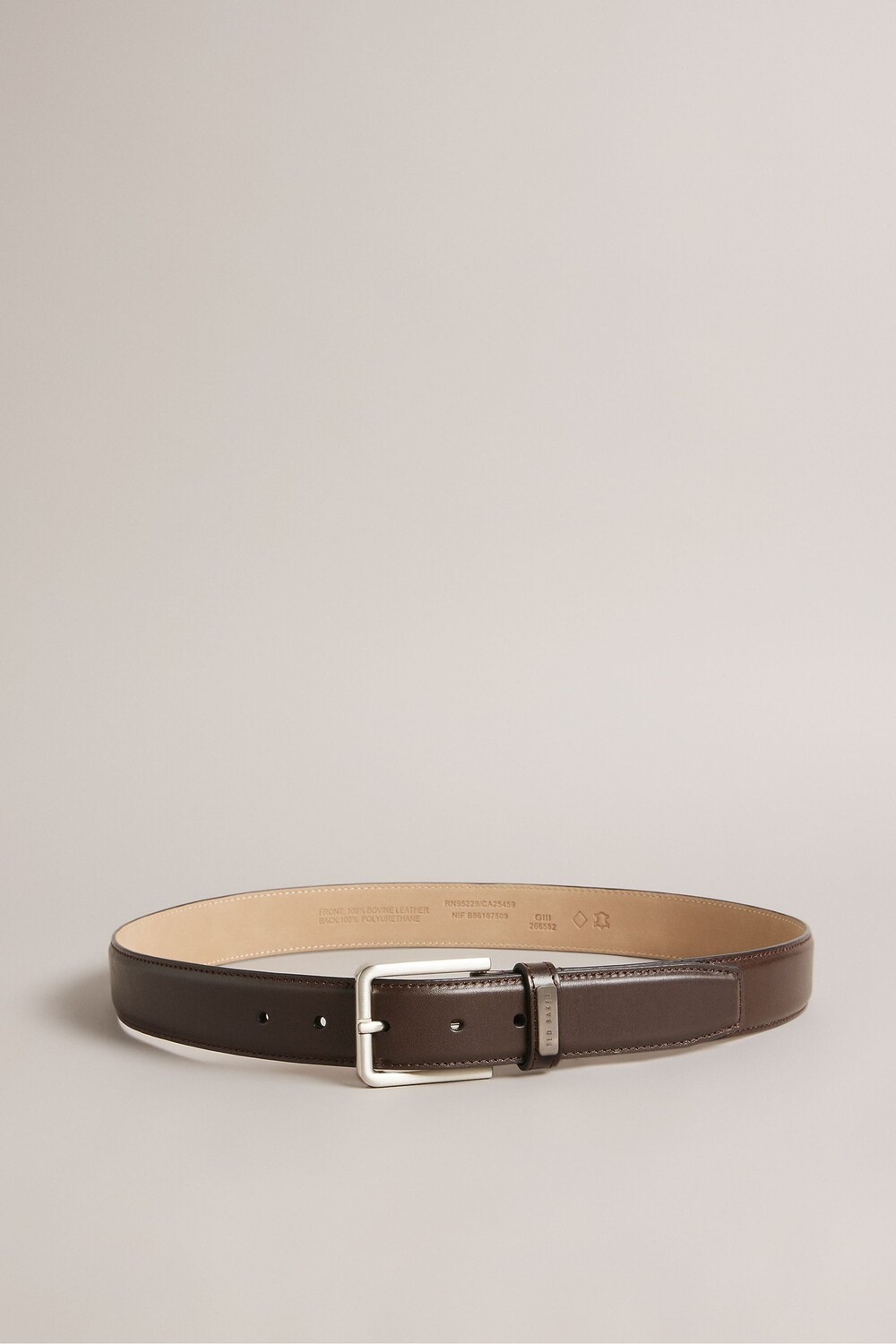 

Коричневый кожаный ремешок Brn-Choc Double Keeper Ted Baker, коричневый