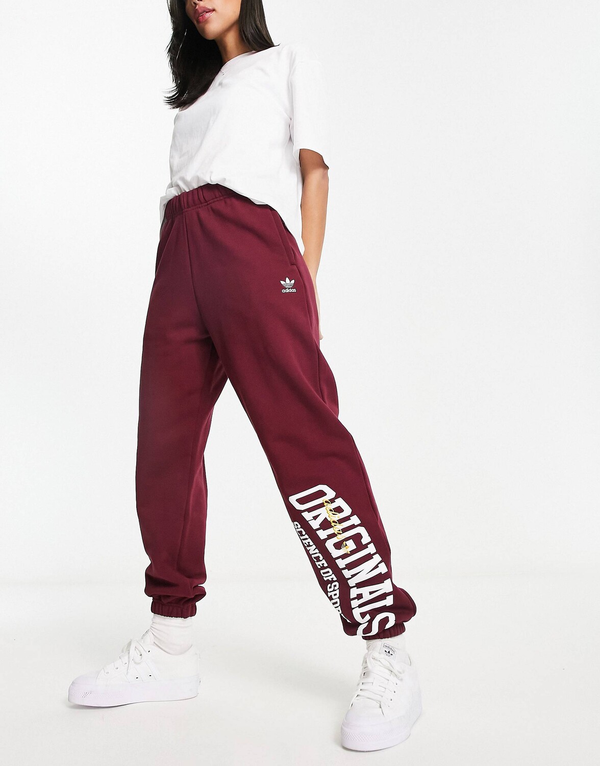 

Бордовые джоггеры adidas Originals, Красный