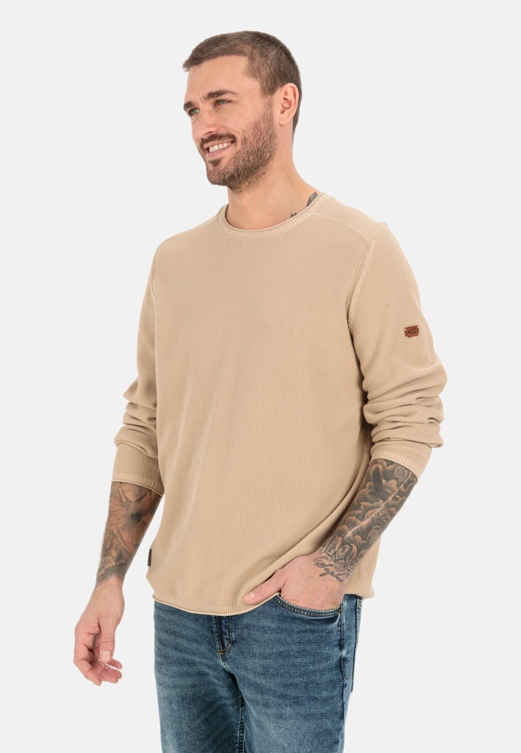 

Вязаный свитер AUS ORGANIC camel active, цвет sand