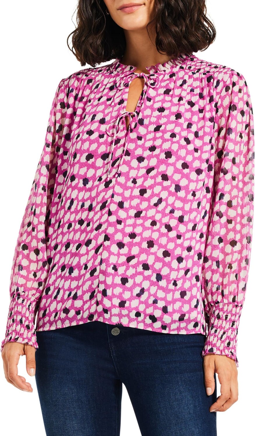 

Рубашка Vivid Dot Top NIC+ZOE, цвет Pink Multi