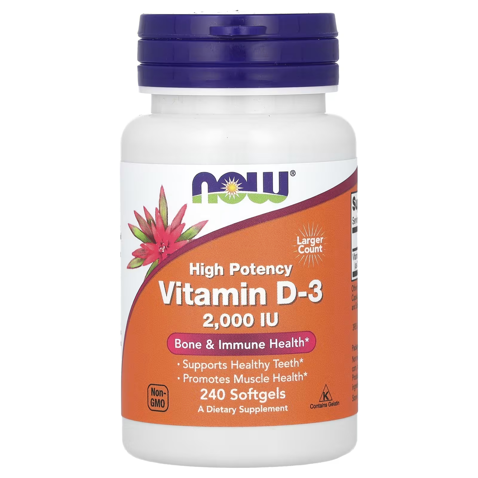 Высокоэффективный витамин D-3 Now Foods, 240 мягких таблеток