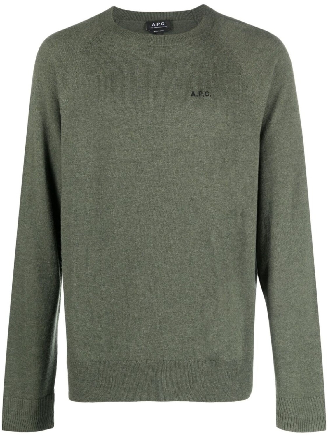 

A.P.C. джемпер из вирджинской шерсти с вышитым логотипом, зеленый