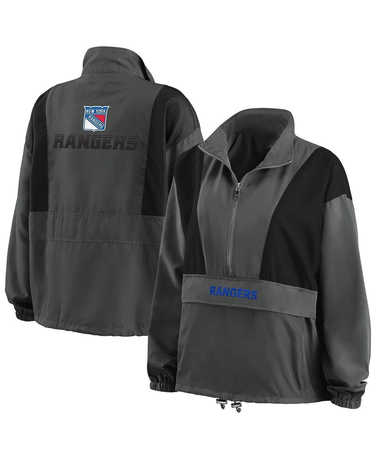 

Женская темно-серая складная куртка с молнией до половины New York Rangers Popover WEAR by Erin Andrews, Серый