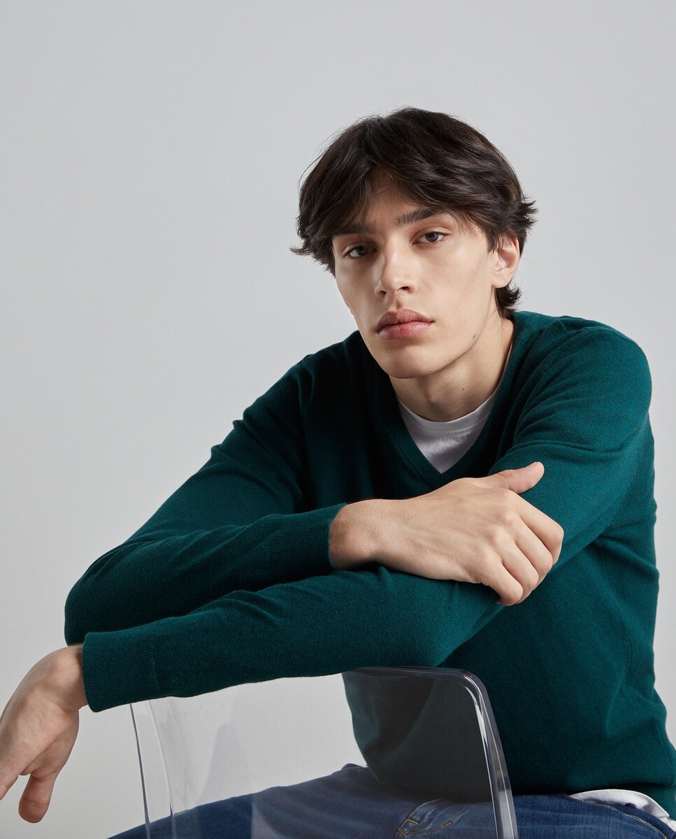 

Мужской свитер с V-образным вырезом Easy Wear, зеленый