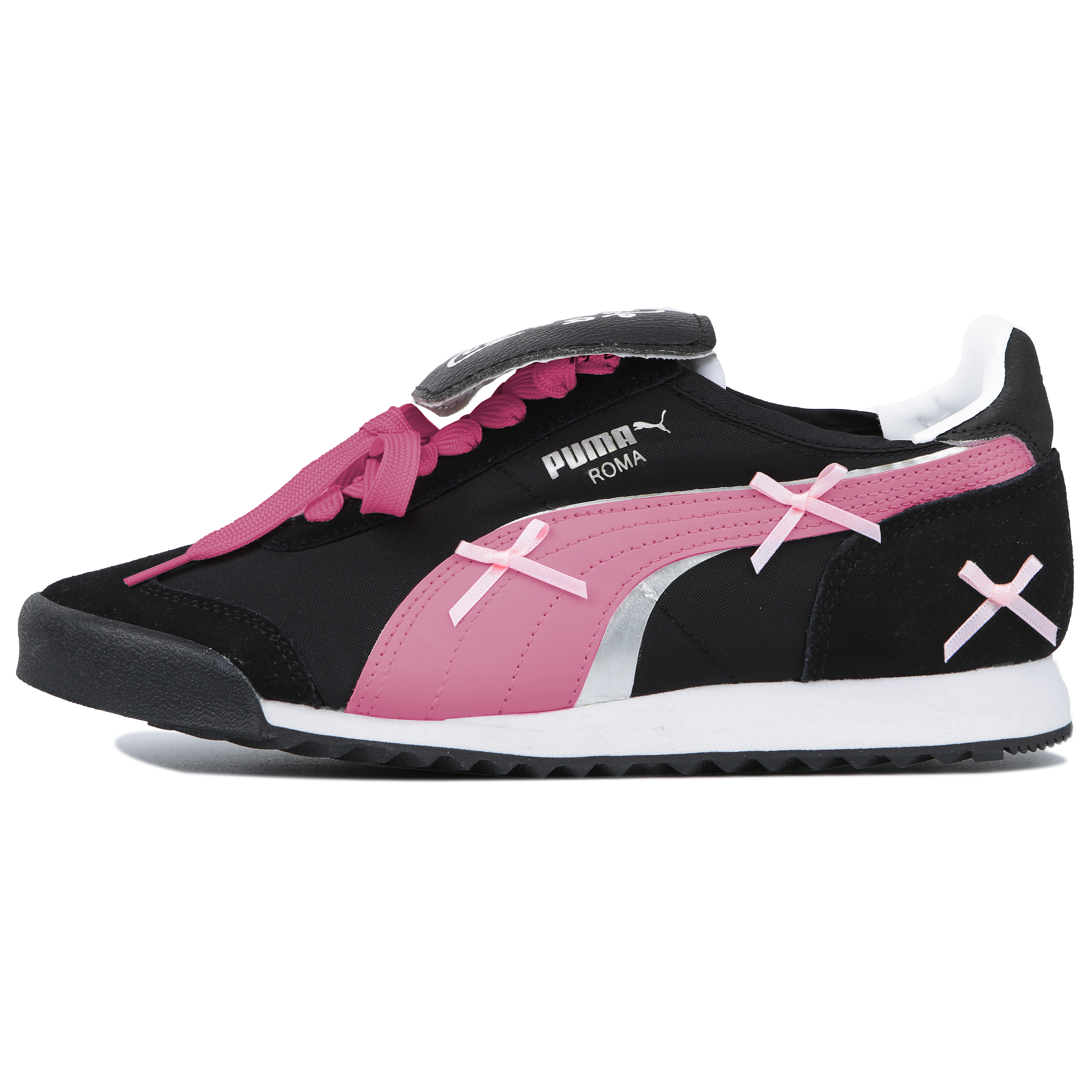 

Кроссовки Puma Roma Lifestyle Shoes Unisex Low-top Black/pink, черный/розовый