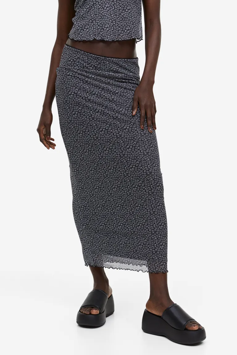 цена Сетчатая юбка-карандаш H&M, черный