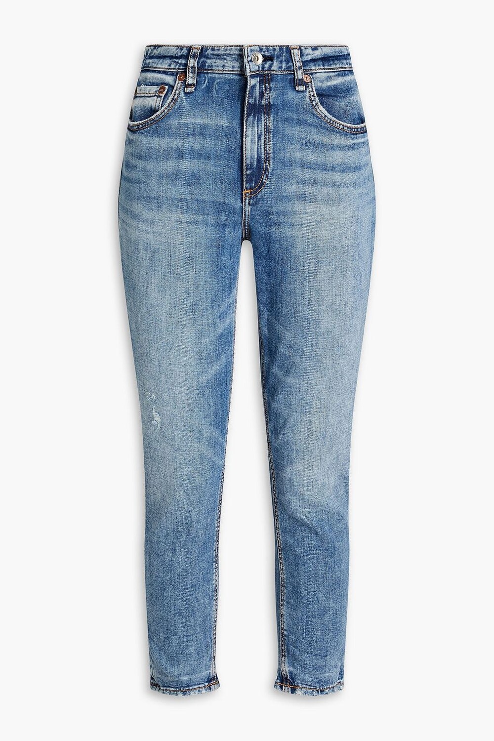 

Укороченные джинсы скинни Cate со средней посадкой RAG & BONE, синий