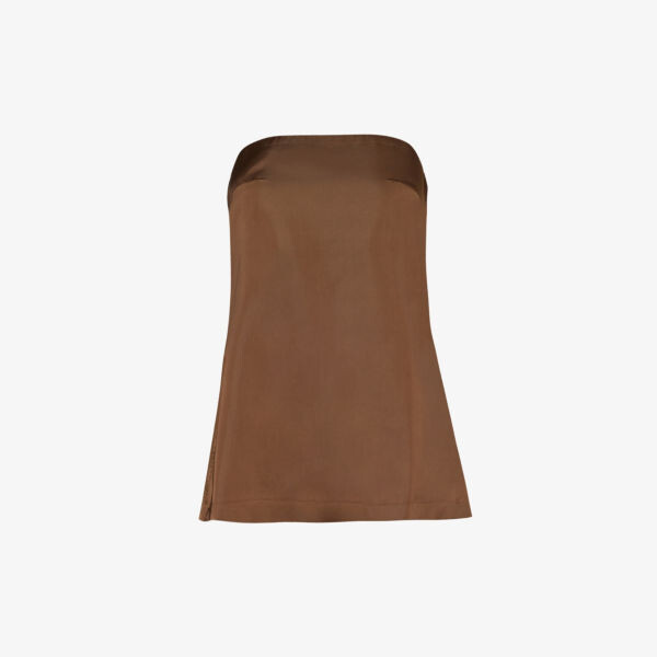 

Комплект атласного топа с прямым вырезом Frankie Shop, коричневый