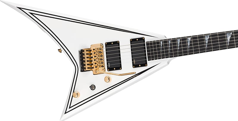 Электрогитара Jackson - MJ Series Rhoads RR24MG - Electric Guitar - Ebony Fingerboard - White with Black Pinstripes - w/ Jackson Foam Core Case