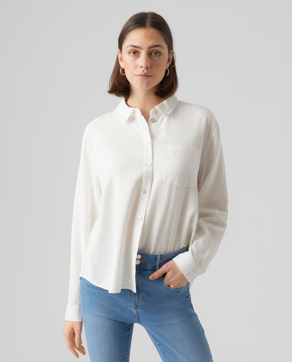 

Женская свободная рубашка с длинными рукавами Vero Moda, белый