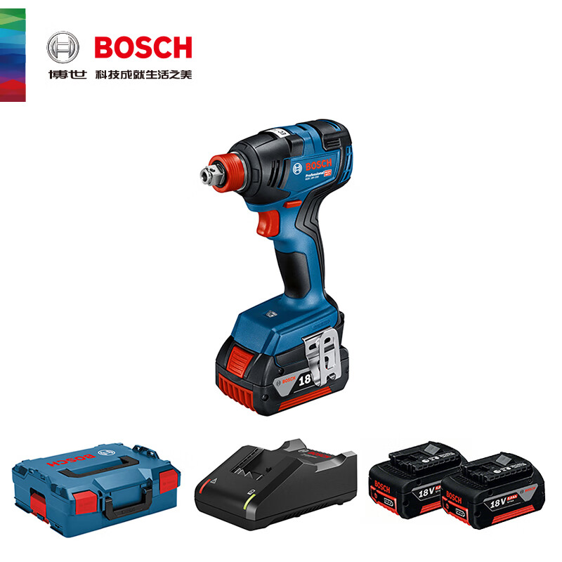 Шуруповерт Bosch GDX18V-200, + два аккумулятора 4.0Ah, зарядное устройство