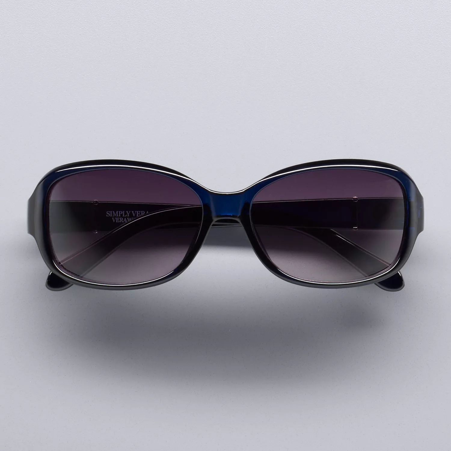 Женские закругленные прямоугольные солнцезащитные очки Simply Vera Vera Wang Suzy Simply Vera Vera Wang, темно-синий