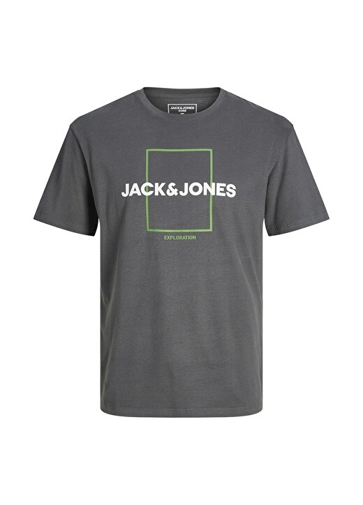 

Однотонная темно-серая мужская футболка с круглым вырезом Jack & Jones, Серый