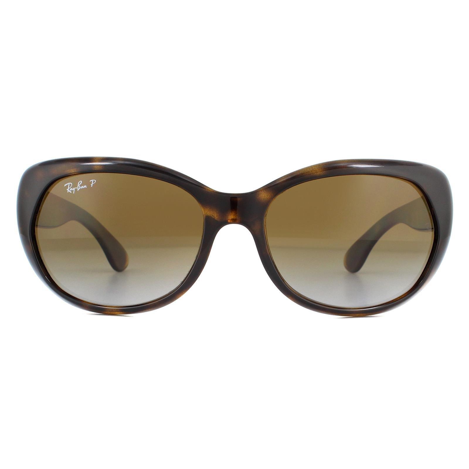 цена Овальные светлые гаванские светло-серые коричневые солнцезащитные очки с градиентом Ray-Ban, коричневый