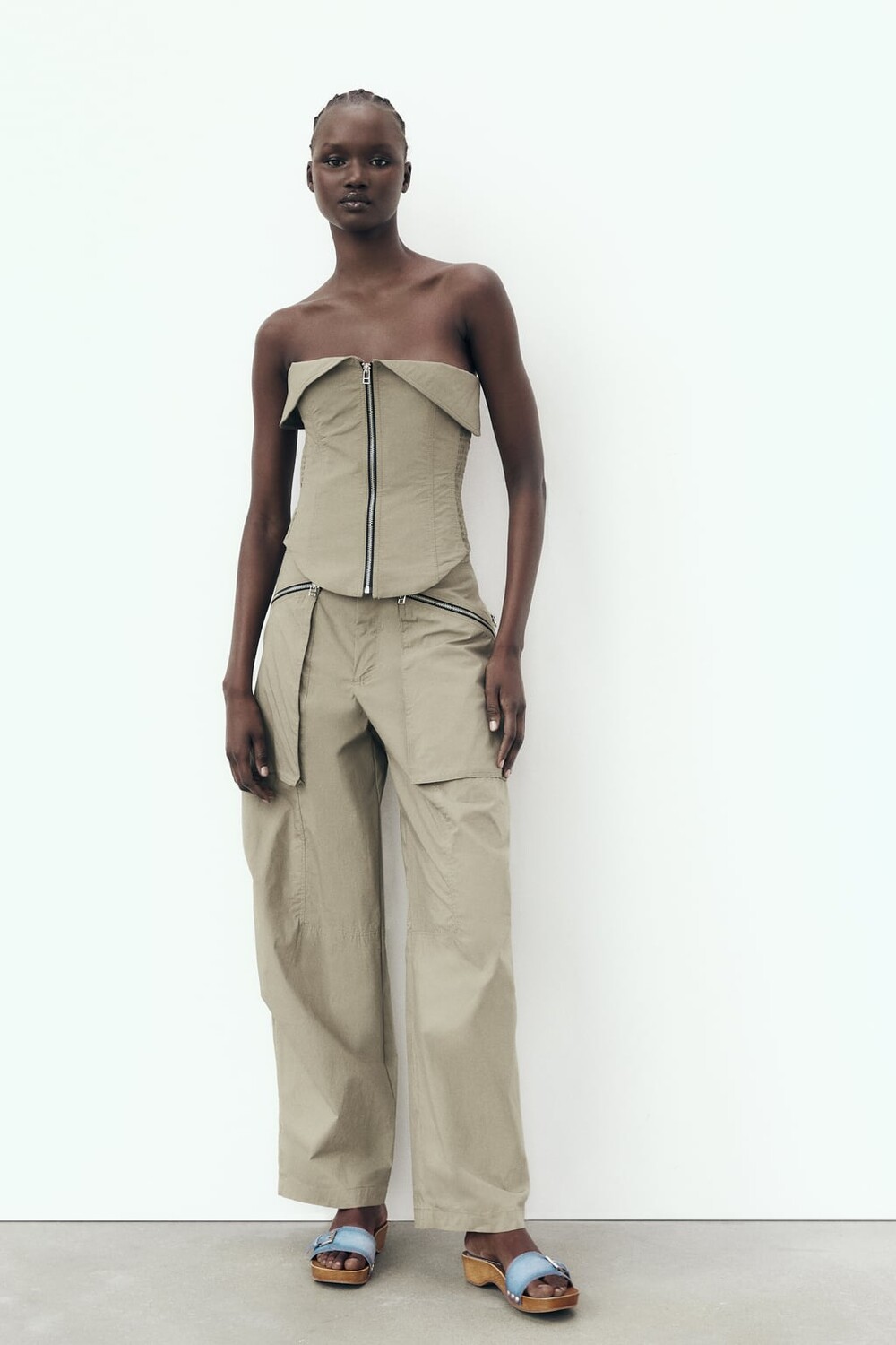 

Джинсовые сандалии с пряжкой ZARA, синий