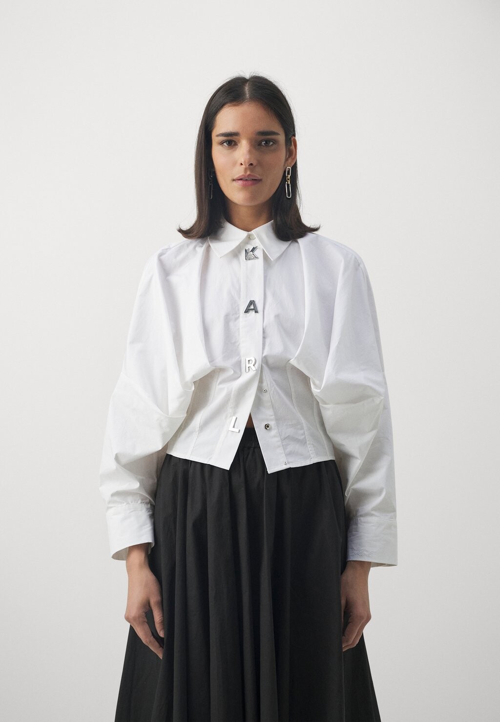

Блуза на пуговицах KARL LAGERFELD LETTER SHIRT, белый