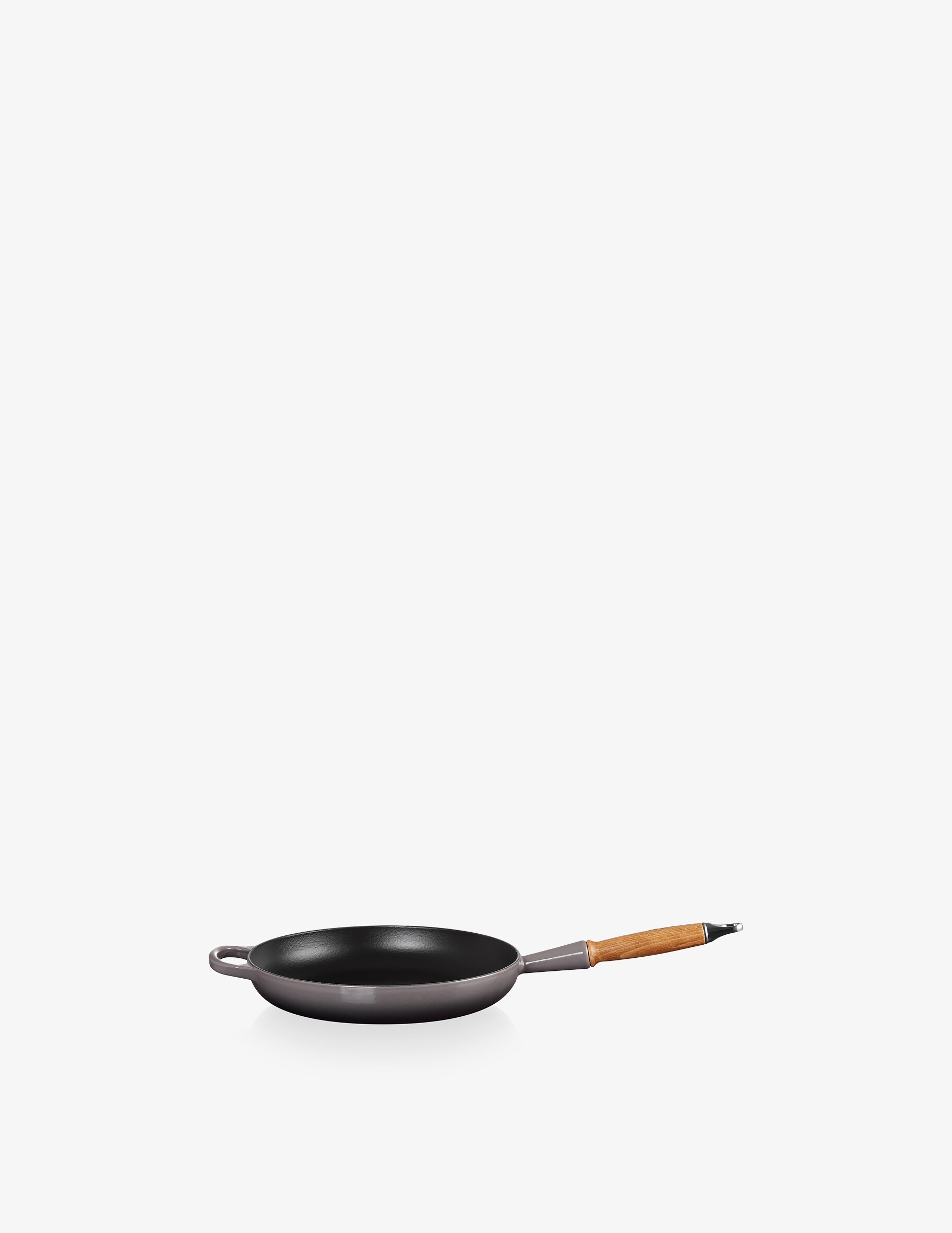 Фирменная сковорода с деревянной ручкой Le Creuset, цвет Flint