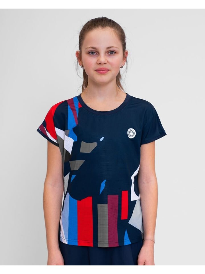 

Футболка BIDI BADU New York 2024 Junior Capsleeve, цвет dark blue/rot/blau
