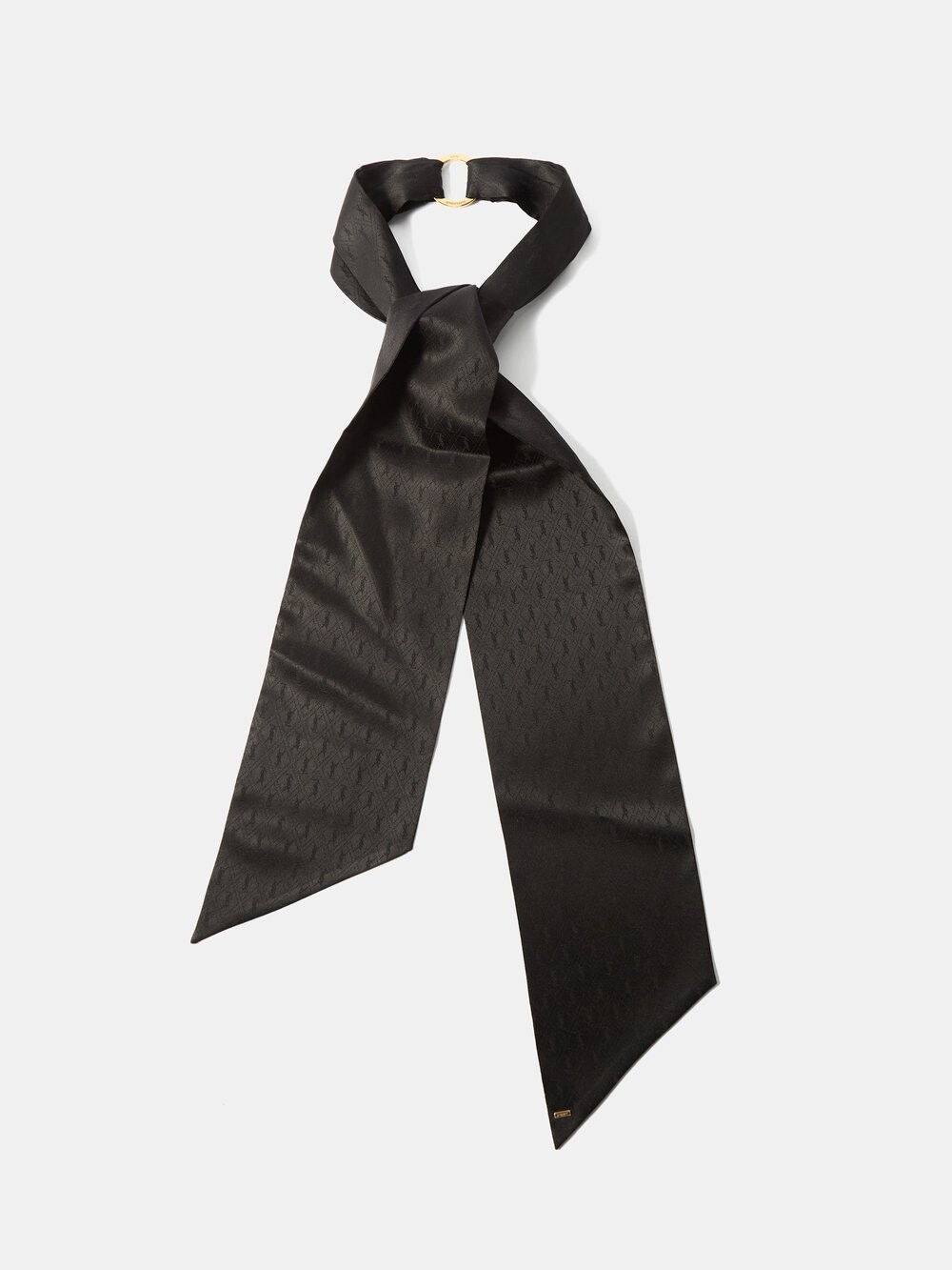 

Шелковый шарф ysl с монограммой Saint Laurent, черный