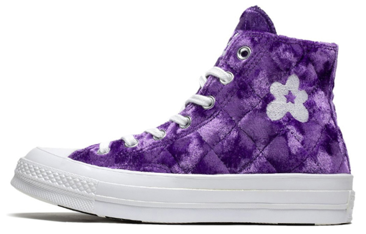 

Converse X Golf Le Fleur Стеганые бархатные туфли унисекс из парусины Chuck 70 Tillandsia Purple