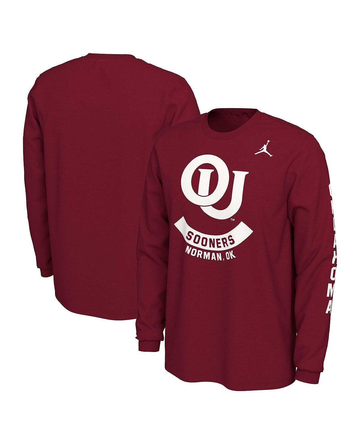 

Мужская брендовая малиновая футболка с логотипом Oklahoma owners Team Vault Jordan, Красный