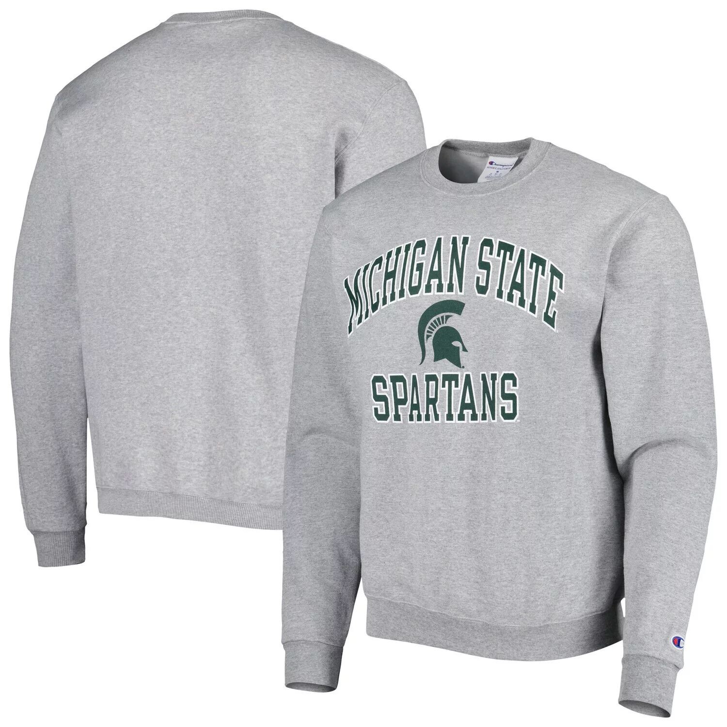 

Мужской пуловер с длинными рукавами Heather Grey Michigan State Spartans High Motor Champion